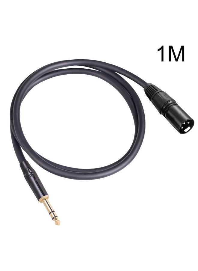 TC145BK19 6.35mm 1/4 inch TRS Male to XLR 3pin Male Audio Cable, Length:1m