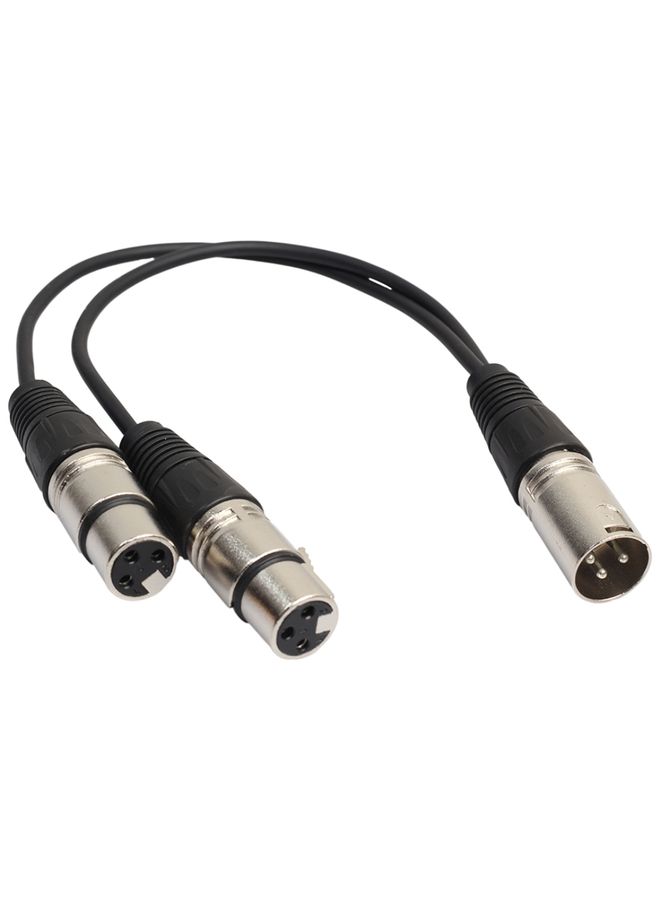 30cm 3 Pin XLR CANNON 1 Male to 2 Female Audio Connector Adapter Cable for Microphone / Audio Equipment