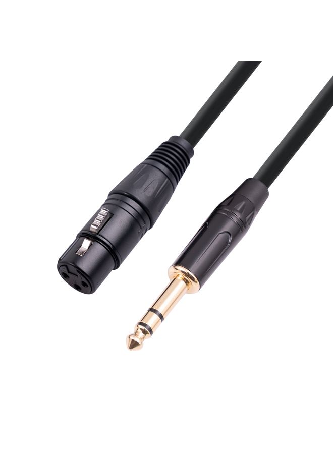 6.35mm 1/4 TRS Male to XLR 3pin Female Microphone Cable, Length:1m