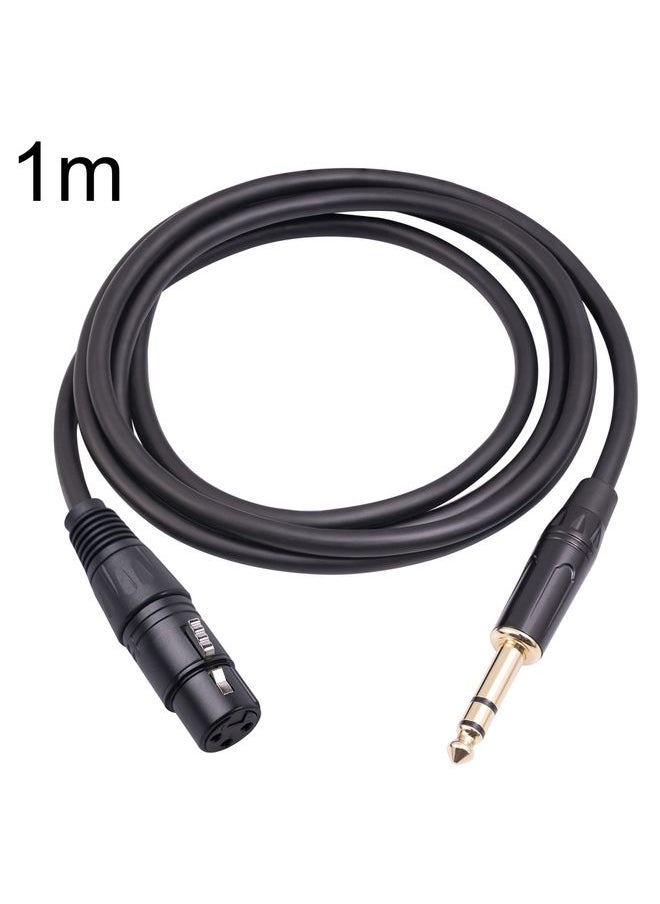 6.35mm 1/4 TRS Male to XLR 3pin Female Microphone Cable, Length:1m