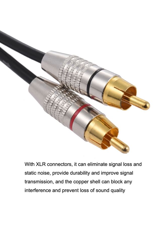 XLR Male To 2RCA Male Plug Stereo Audio Cable, Length:, Length:2m