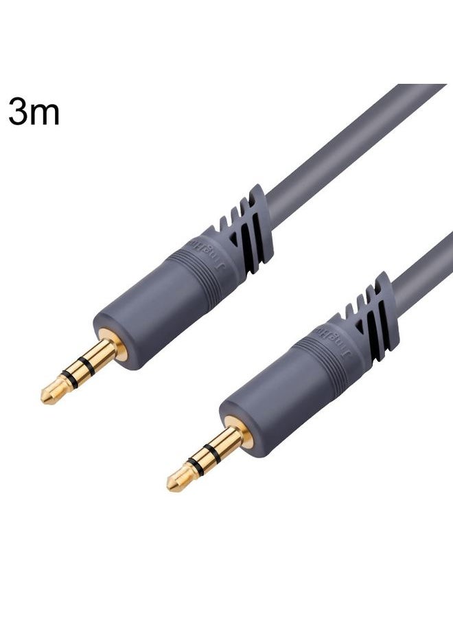 JINGHUA A240 3.5mm Male To Male Audio Cable Cell Phone Car Stereo Microphone Connection Wire, Size: 3m(Gray)