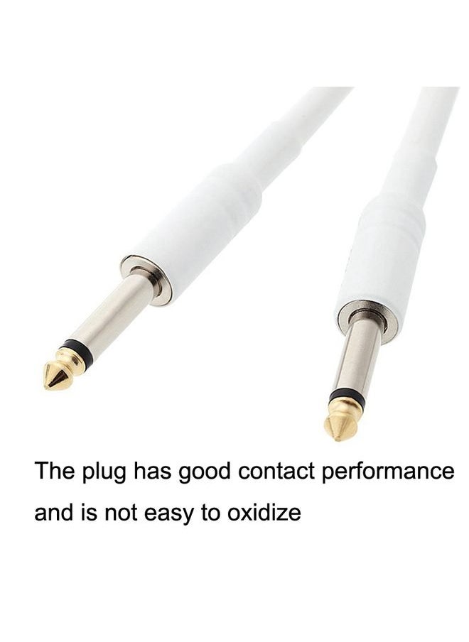 JT001 Male To Male 6.35mm Audio Cable Noise Reduction Folk Bass Instrument Cable, Length: 3m(White)