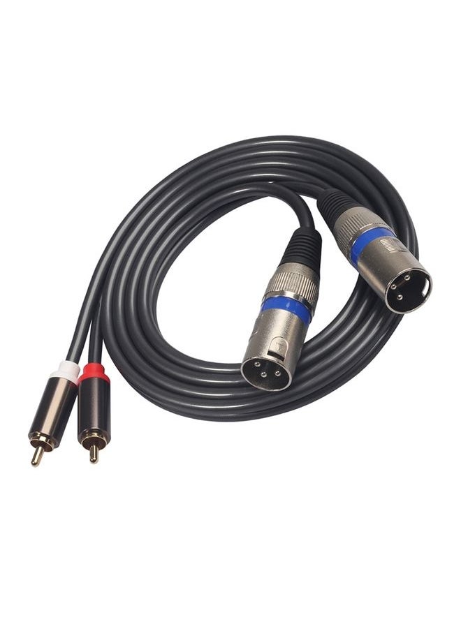 366155-15 2 RCA Male to 2 XLR 3 Pin Male Audio Cable, Length: 1.5m