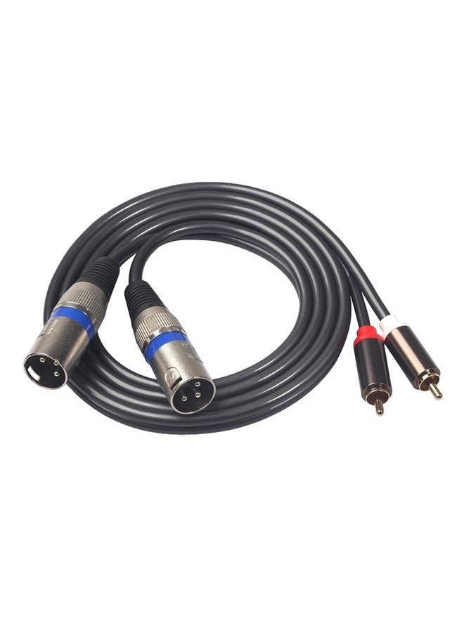 366155-15 2 RCA Male to 2 XLR 3 Pin Male Audio Cable, Length: 1.5m