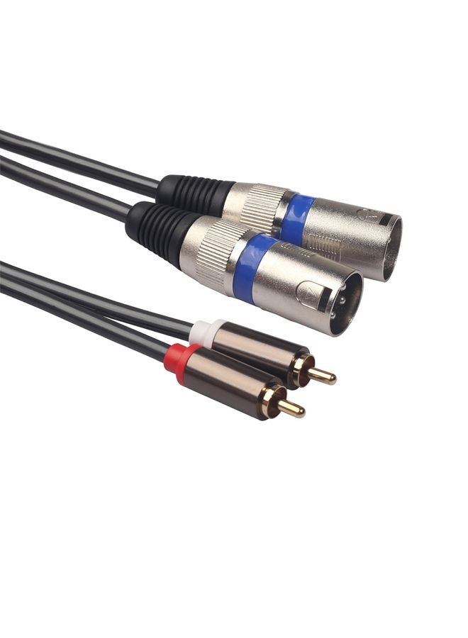 366155-15 2 RCA Male to 2 XLR 3 Pin Male Audio Cable, Length: 1.5m