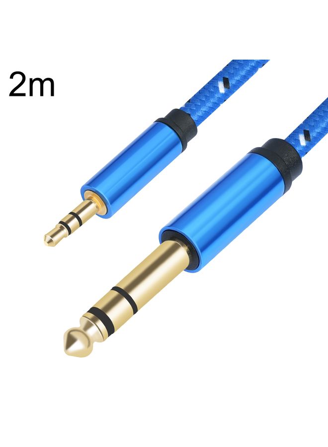 3662-3662BK 3.5mm Male to 6.35mm Male Stereo Amplifier Audio Cable, Length:2m(Blue)