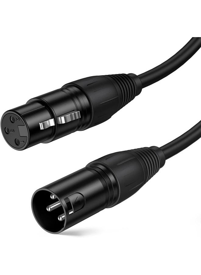 2m XLR Microphone Cable, 4.95 FT XLR Male to XLR Female Balanced 3 Pin Mic Cables, Black