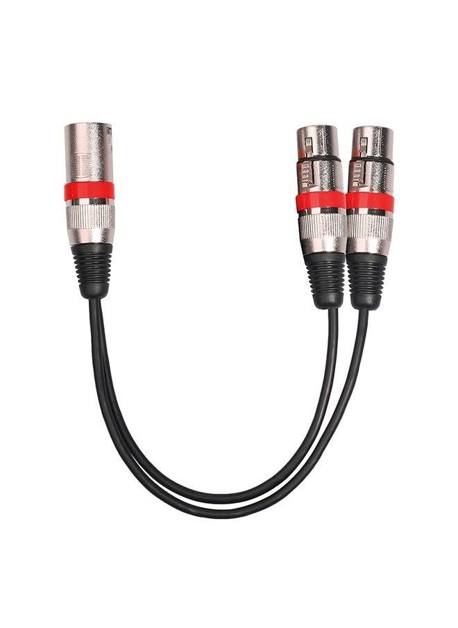 2055MFF-03 2 In1 XLR Male to Double Female Microphone Audio Cable, Length: 0.3m(Red)