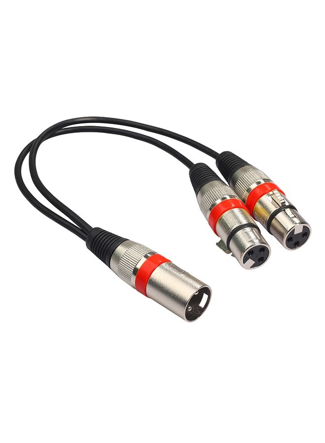 2055MFF-03 2 In1 XLR Male to Double Female Microphone Audio Cable, Length: 0.3m(Red)