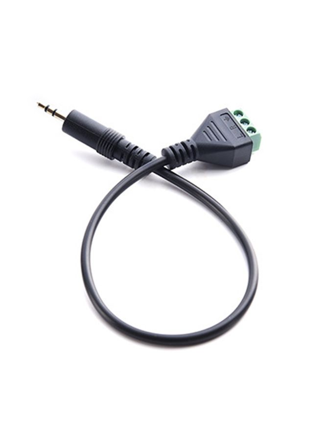 3.5mm 3 Pin Stereo Male to AV Screw Terminal Audio Jacks Terminal Male Lock Connector Cable, Length: 30cm