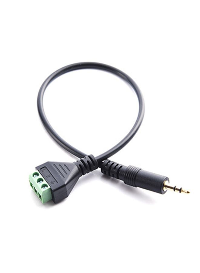 3.5mm 3 Pin Stereo Male to AV Screw Terminal Audio Jacks Terminal Male Lock Connector Cable, Length: 30cm