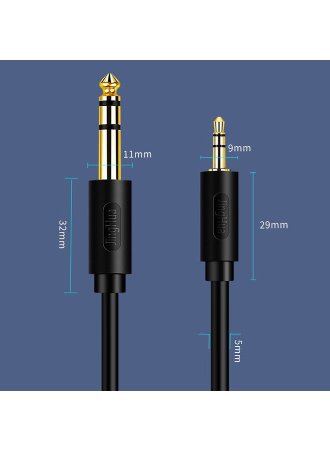 JINGHUA 3.5mm To 6.5mm Audio Cable Amplifier Guitar 6.35mm Cable, Length: 1.5m