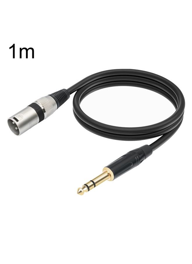 TC145BK55 6.35mm 1/4 TRS Male to XLR 3pin Male Microphone Cable, Length:1m(Black)