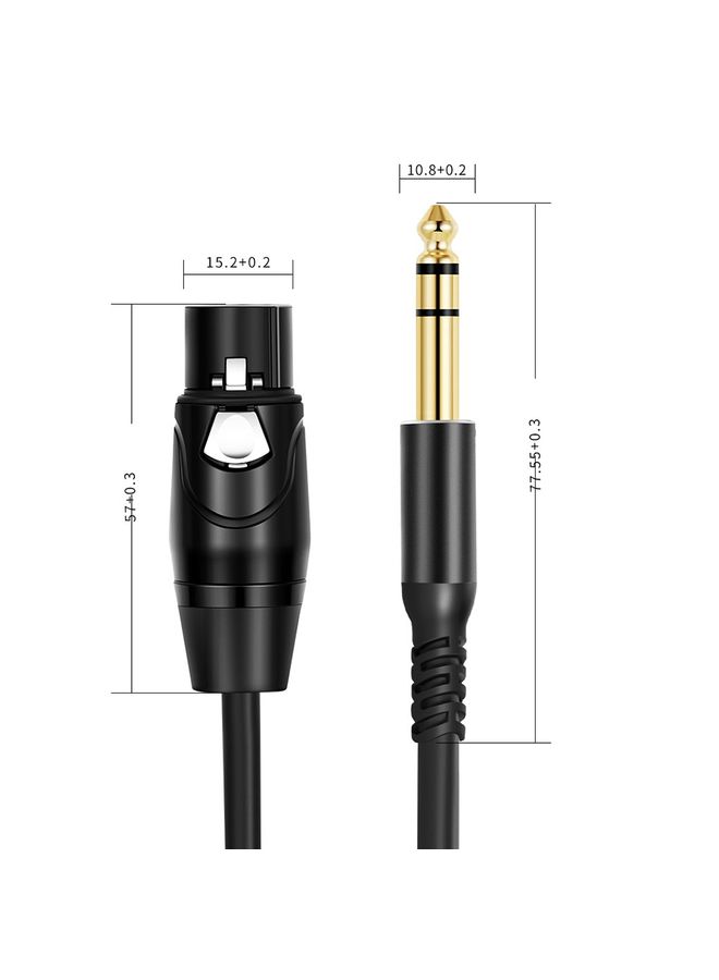 6.35mm to XRL Canon Female Dual Channel Microphone Audio Cable, Length:1m(Black)