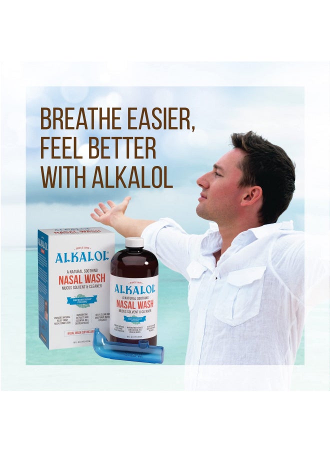 Alkalol - A Natural Soothing Nasal Wash, menthol, 2 Piece Set 1 Count