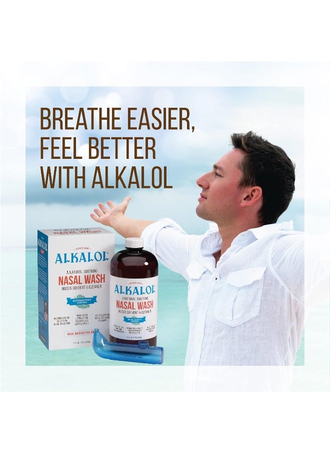 Alkalol - A Natural Soothing Nasal Wash, menthol, 2 Piece Set 1 Count