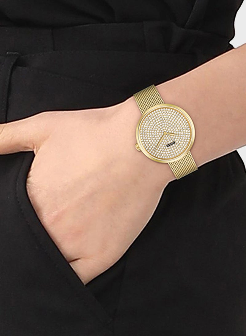 Ionic Thin Gold Plated 1 Steel Analog Watch