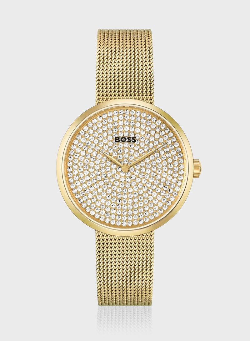 Ionic Thin Gold Plated 1 Steel Analog Watch