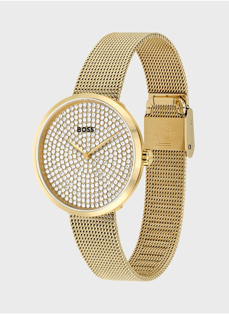 Ionic Thin Gold Plated 1 Steel Analog Watch