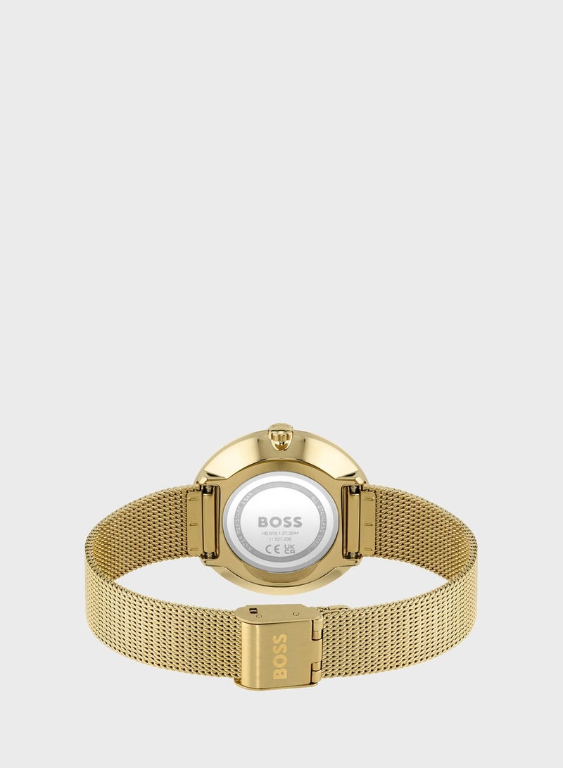 Ionic Thin Gold Plated 1 Steel Analog Watch