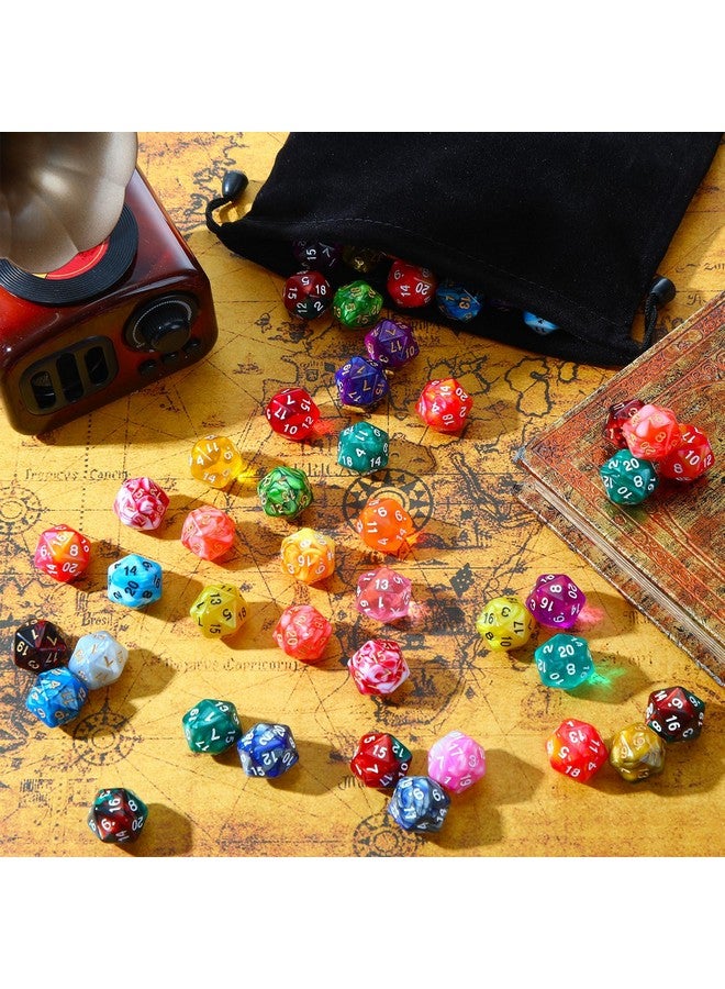 200 Pieces Polyhedral Dice Sets With Black Pouch Compatible With Rpg Mtg Tabletop Role Playing Table Games Multi Colored Assortment (20 Sided Style)