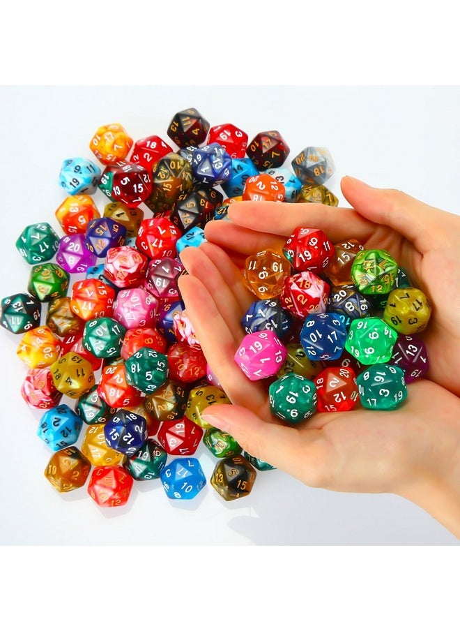 200 Pieces Polyhedral Dice Sets With Black Pouch Compatible With Rpg Mtg Tabletop Role Playing Table Games Multi Colored Assortment (20 Sided Style)