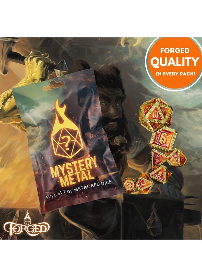 Mystery Dice Bag Dnd Dice Set Blind Surprise Bag - Contains 1 Complete Set Of 7 Metal Dice D4, D6, D8, D10, D12, D20, D% For Rpg Board Game And Dnd Accessories