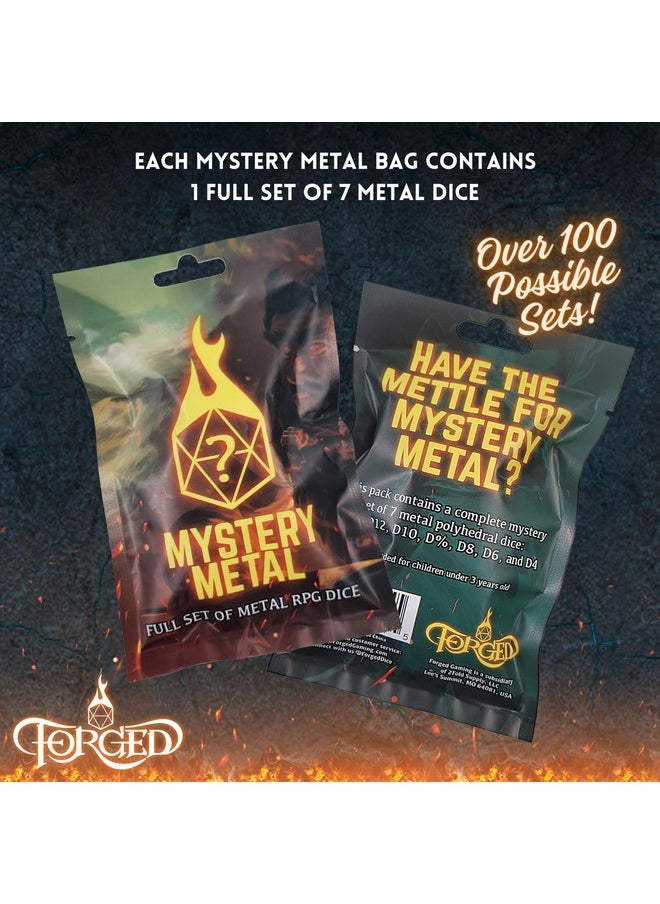 Mystery Dice Bag Dnd Dice Set Blind Surprise Bag - Contains 1 Complete Set Of 7 Metal Dice D4, D6, D8, D10, D12, D20, D% For Rpg Board Game And Dnd Accessories