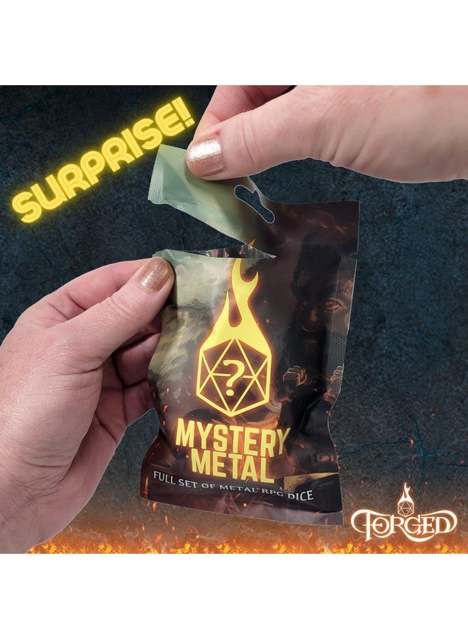 Mystery Dice Bag Dnd Dice Set Blind Surprise Bag - Contains 1 Complete Set Of 7 Metal Dice D4, D6, D8, D10, D12, D20, D% For Rpg Board Game And Dnd Accessories