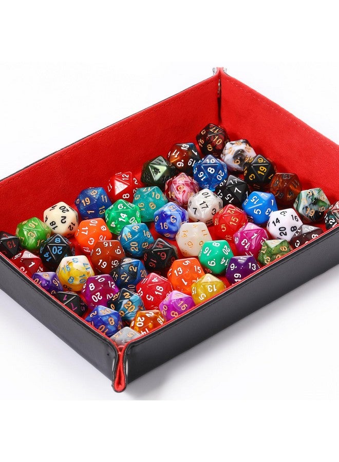 500 Pieces Polyhedral Dice Sets With Black Pouch Compatible With Rpg Mtg Tabletop Role Playing Table Games Multi Colored Assortment (20 Sided Style)