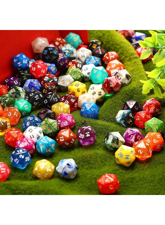 500 Pieces Polyhedral Dice Sets With Black Pouch Compatible With Rpg Mtg Tabletop Role Playing Table Games Multi Colored Assortment (20 Sided Style)