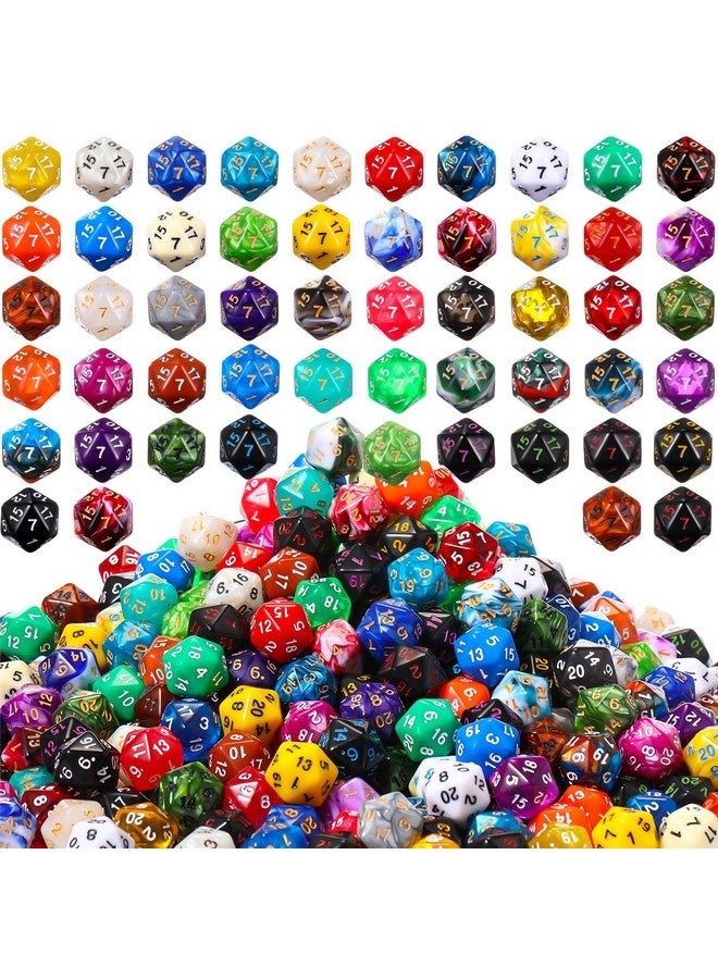 500 Pieces Polyhedral Dice Sets With Black Pouch Compatible With Rpg Mtg Tabletop Role Playing Table Games Multi Colored Assortment (20 Sided Style)