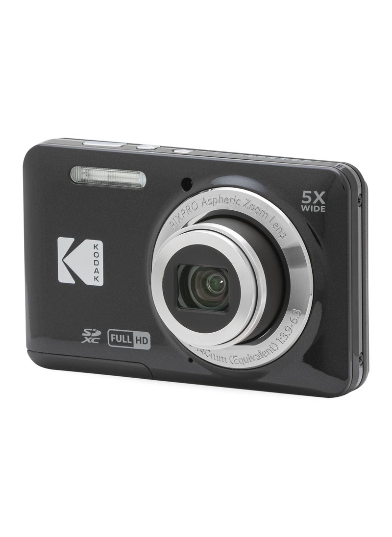 PIXPRO FZ55-BK 16MP Digital Camera 5X Optical Zoom 28mm Wide Angle 1080P Full HD Video 2.7