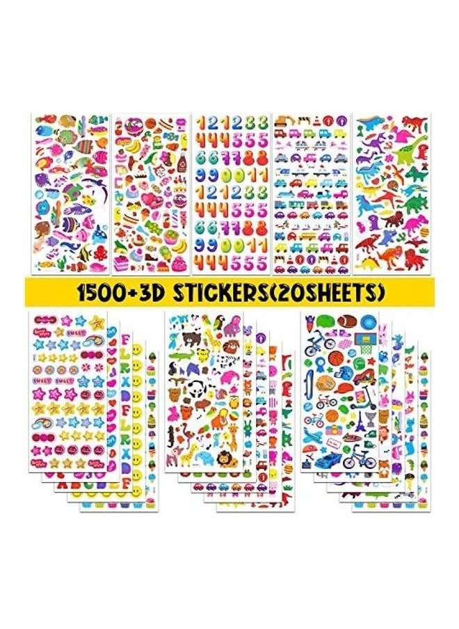 20-Different Sheets Of Puffy Stickers