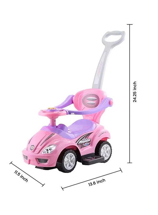 3-In-1 Activity Ride-On Toy With Push Handle And Musical Steering Wheel 62.5x29.5x34cm