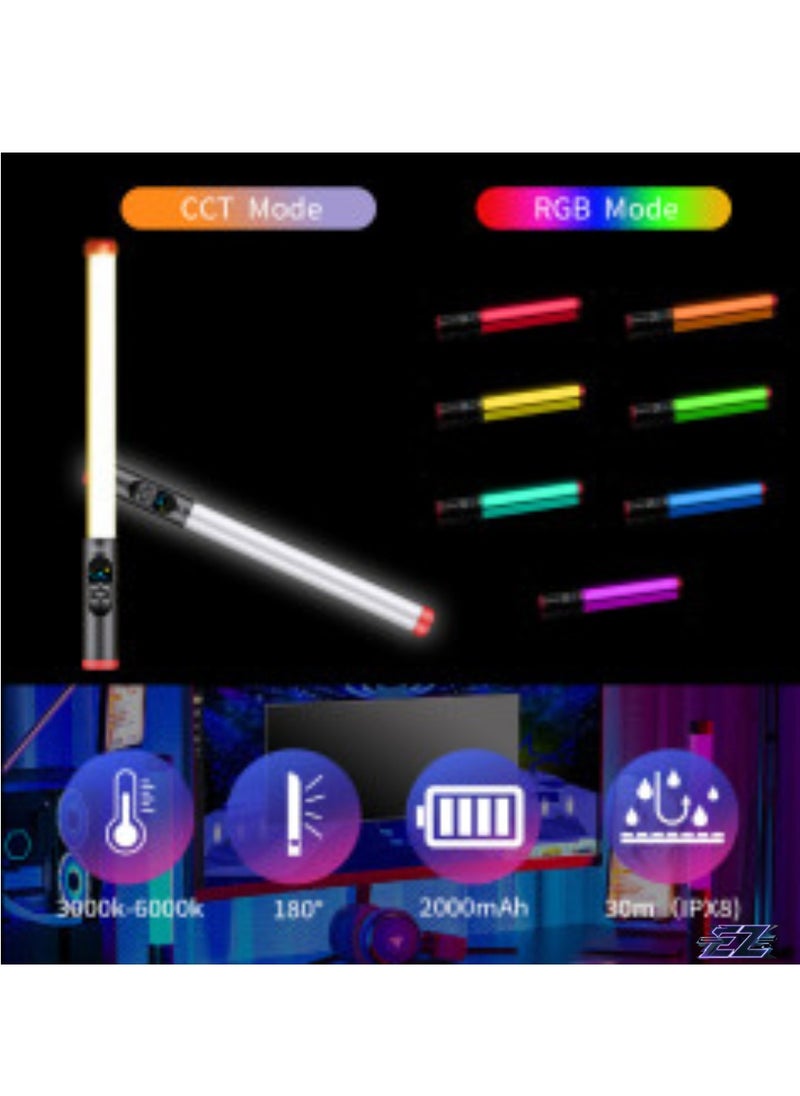 RGB LED Waterproof Lighting Bar with LED Display for Filmmakers & Photographers