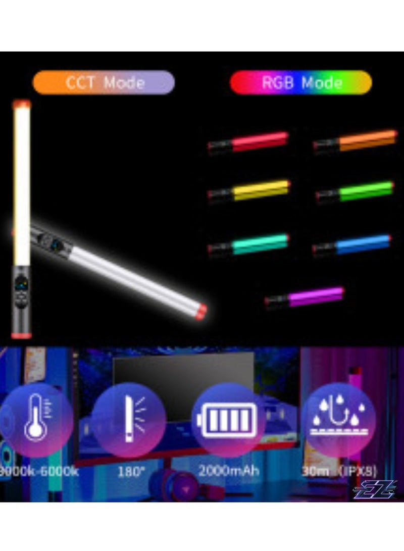 RGB LED Waterproof Lighting Bar with LED Display for Filmmakers & Photographers