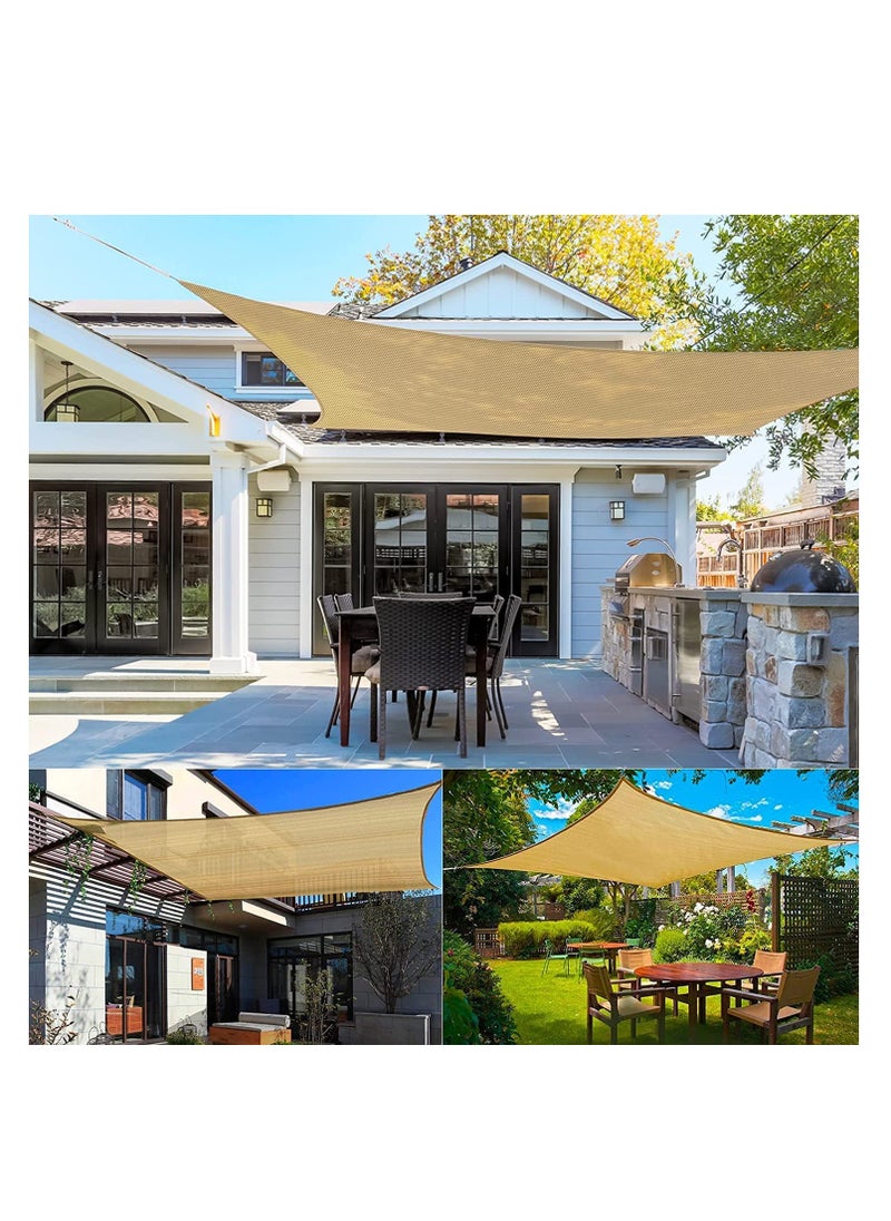 Sun Shade Sail Waterproof Outdoor Rectangle Shade Canopy UV Block Awning for Patio Garden Backyard Lawn(5m*5m)