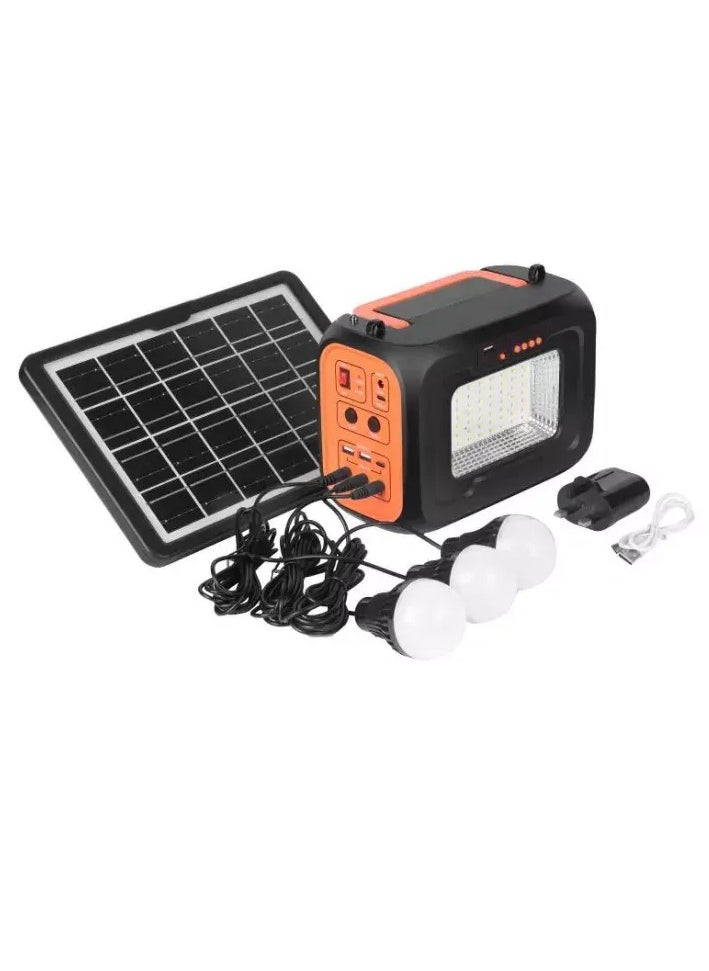 Solar Power Lighting System With Battery And Solar Panel Bulbs