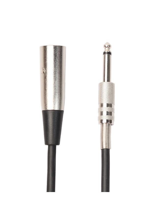 1.8m XLR 3-Pin Male to 1/4 inch (6.35mm) Mono Shielded Microphone Audio Cord Cable