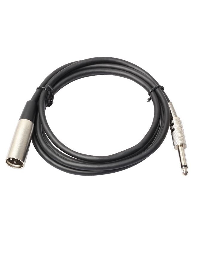 1.8m XLR 3-Pin Male to 1/4 inch (6.35mm) Mono Shielded Microphone Audio Cord Cable