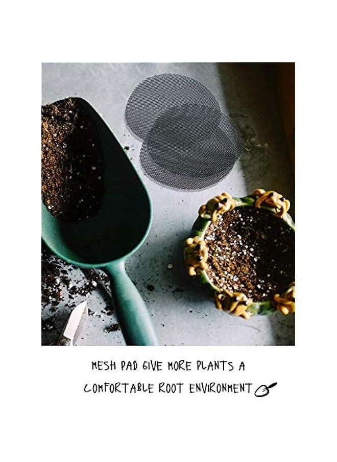 Flower Pot Hole Mesh Pad, 4 Rounds Drainage Hole, Prevent Soil Loss and Anti-Slip, Bonsai Bottom Grid Mat, Gardening Gifts for Women, 50 Pack