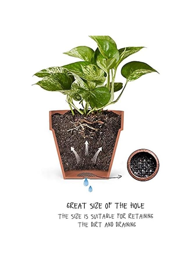 Flower Pot Hole Mesh Pad, 4 Rounds Drainage Hole, Prevent Soil Loss and Anti-Slip, Bonsai Bottom Grid Mat, Gardening Gifts for Women, 50 Pack