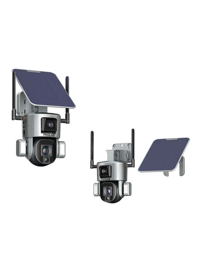 Solar camera simcard  Dual Lens 20X Optical Zoom Linkage Camera 8MP Smart PTZ Battery Camera