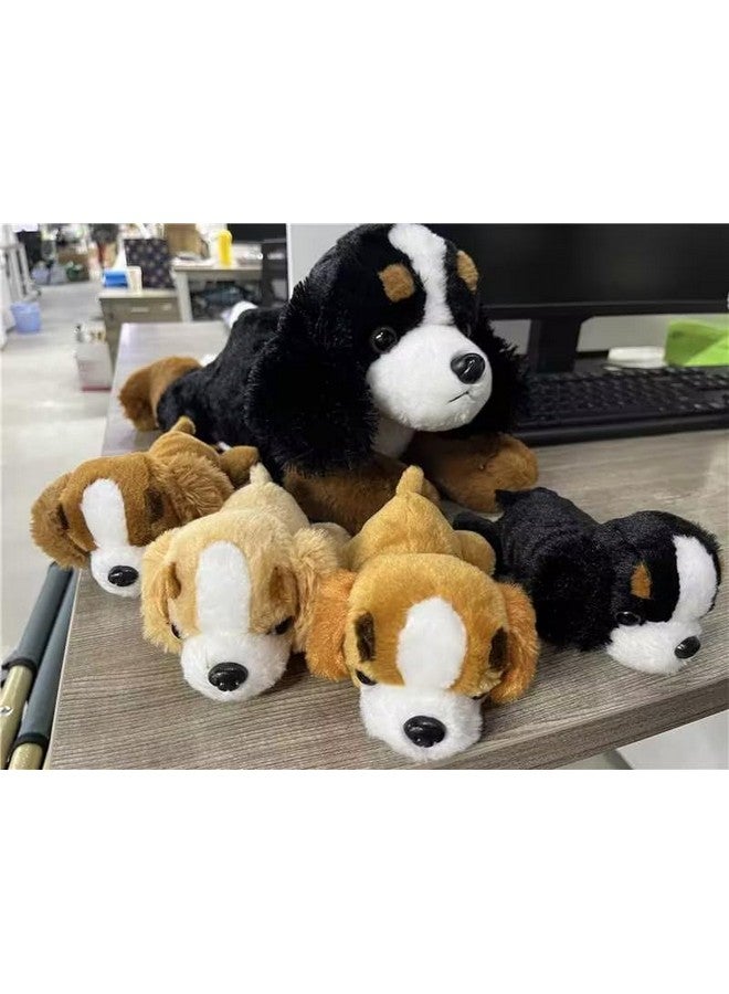 5 Pieces Dog Stuffed Animal Puppy Stuffed Animal 1 Big Mommy Dog With 4 Mini Baby Cute Soft Plush Dog Stuffed Dog With Puppies For Birthday Children'S Party (Mountain Dog)