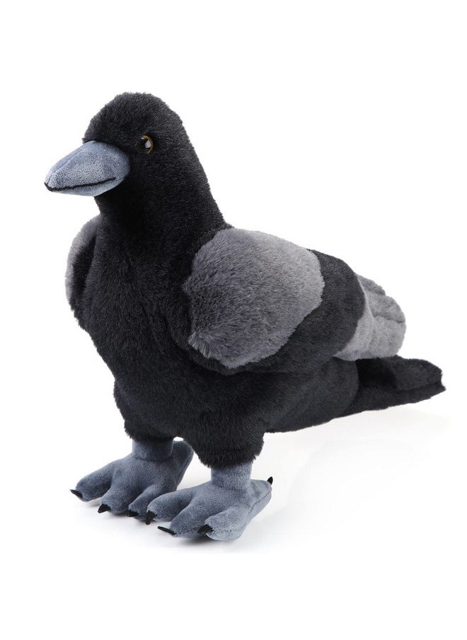 12 Inch Crow Plush Stuffed Animal Soft Black Fluffy Plush Toy Realistic Bird Stuffed Animal For Home Decoration Pet Party Favors Animal Collection Supplies