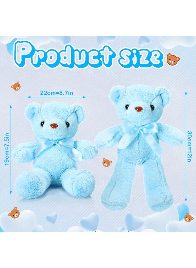 6 Pieces Bear Bulk Stuffed Animal Baby Shower Bear Plush Toys Soft Cute Bear Easter Graduation Gifts Sleeping And Playing Decorations (Blue)