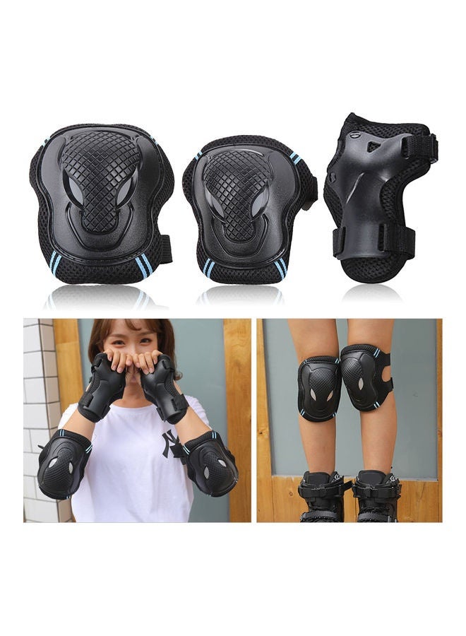Knee Pads Set 6 Protector Kit Knee Pads Elbow Pads Wrist Guards Protective Equipment Set Safety Protection Pads for Skateboard Cycling Riding 30*4*18cm