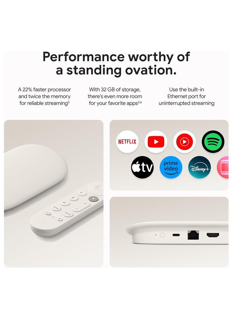 Google TV Streamer 4K - Fast Streaming Entertainment on Your TV with Voice Search Remote